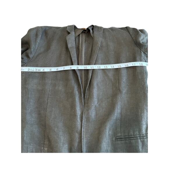 AYR Black Basic Lagenlook Coastal Granmda Relaxed The Rumpled Linen Blazer 6 - Picture 11 of 13